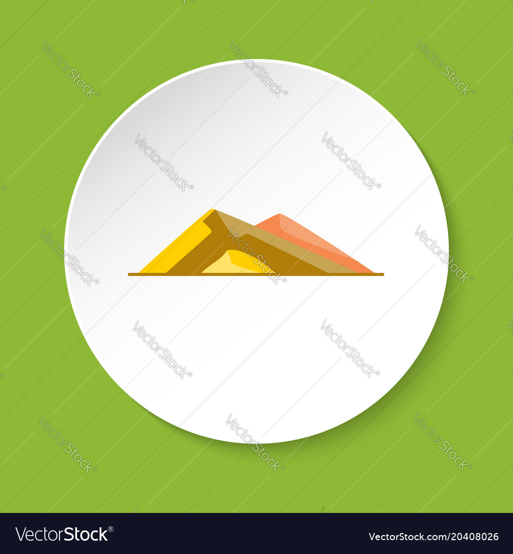 Sloping hills icon in flat style