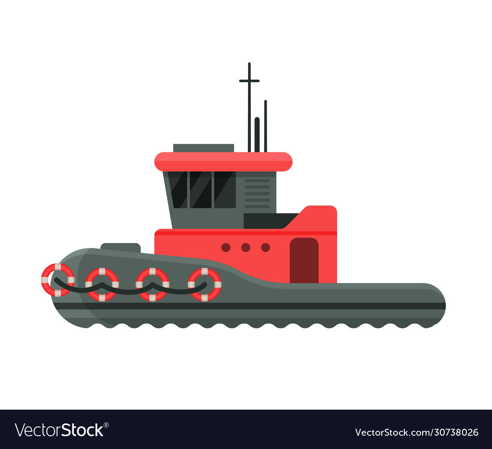 Steamboat side view water transport sea or ocean Vector Image