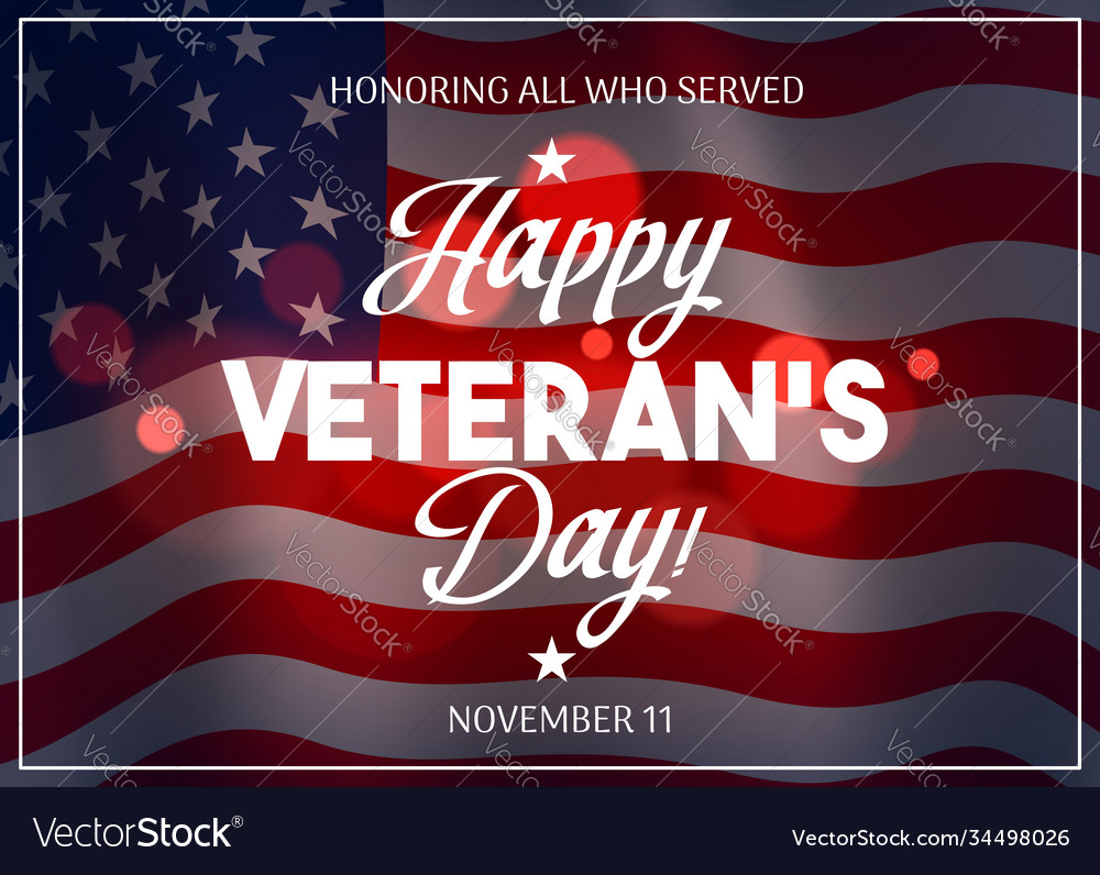 Veteran day with flag usa on background Royalty Free Vector