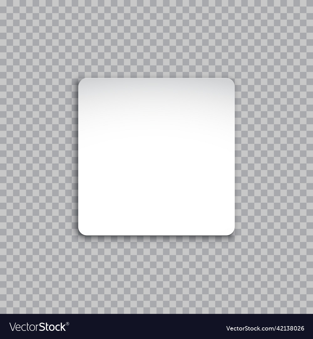 White square sticker isolated Royalty Free Vector Image