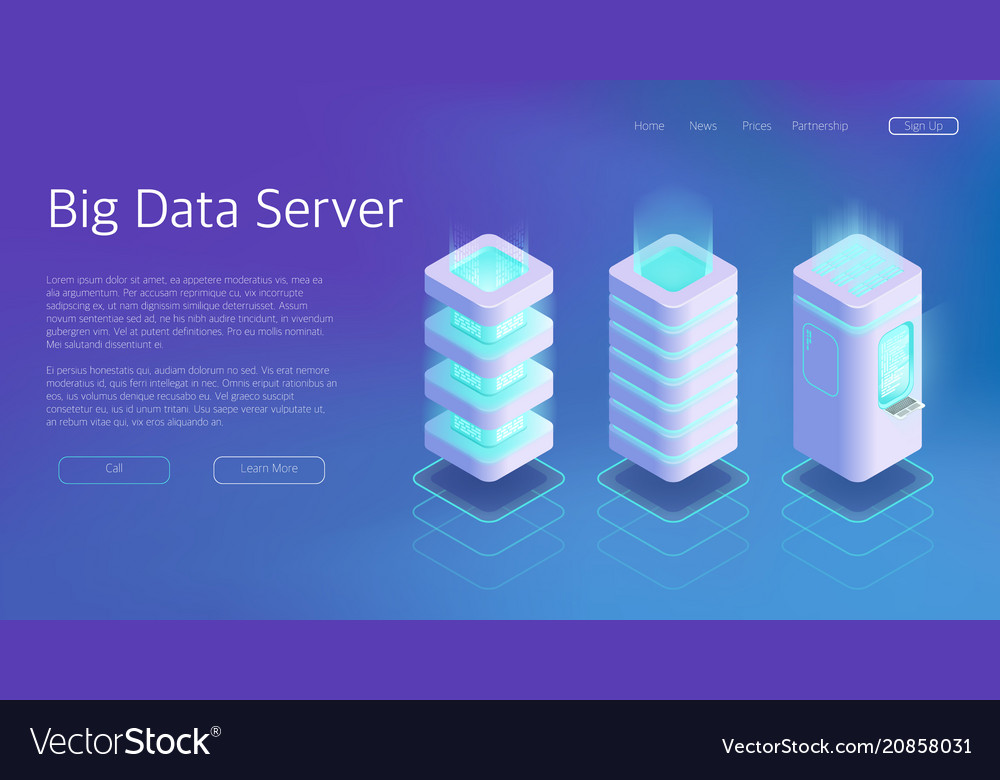 Big Data Center Server Isometric Set