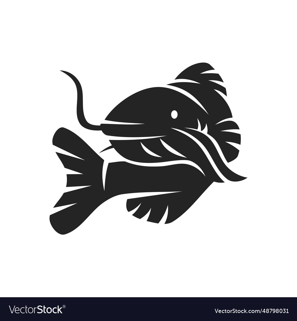 Catfish logo template isolated brand identity Vector Image