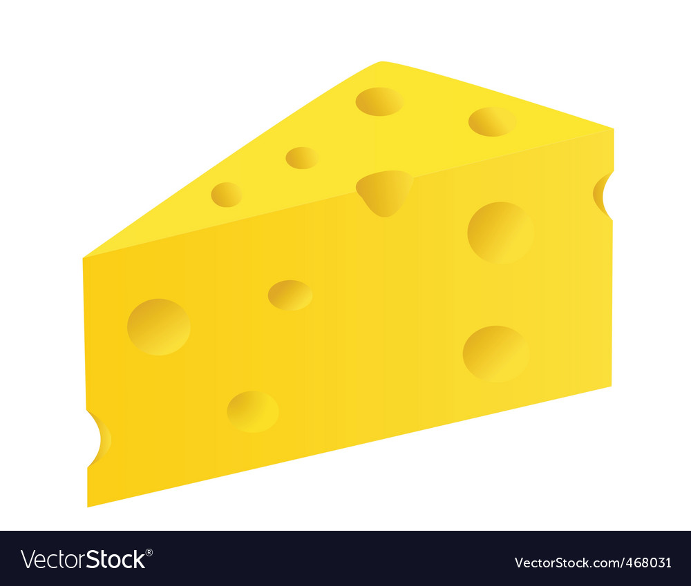 Cheese slice Royalty Free Vector Image - VectorStock