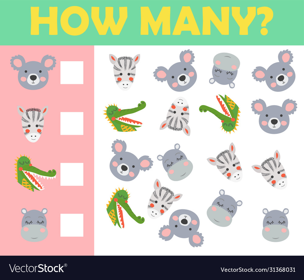Counting game for preschool children educational vector image Counting game for preschool children educational