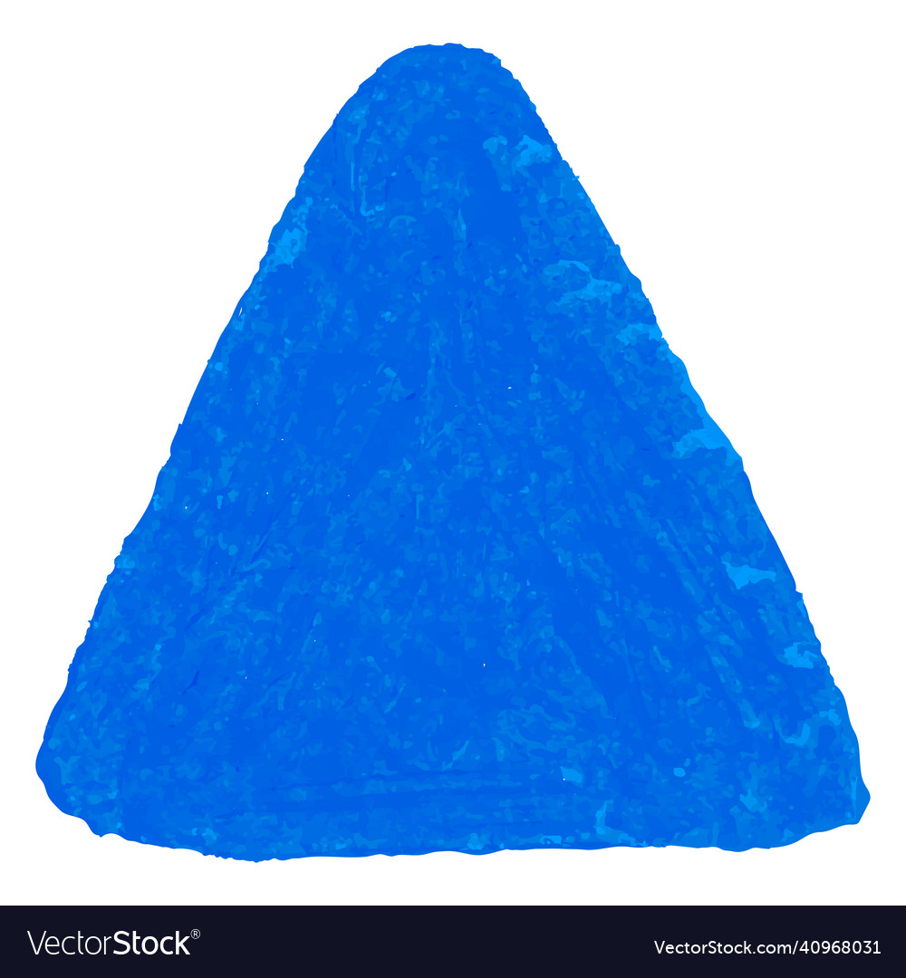 Crayon scribble textured triangle shape vector image Crayon scribble textured triangle shape