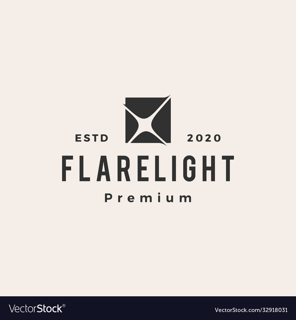 Flare light hipster vintage logo icon vector image Flare light hipster vintage logo icon