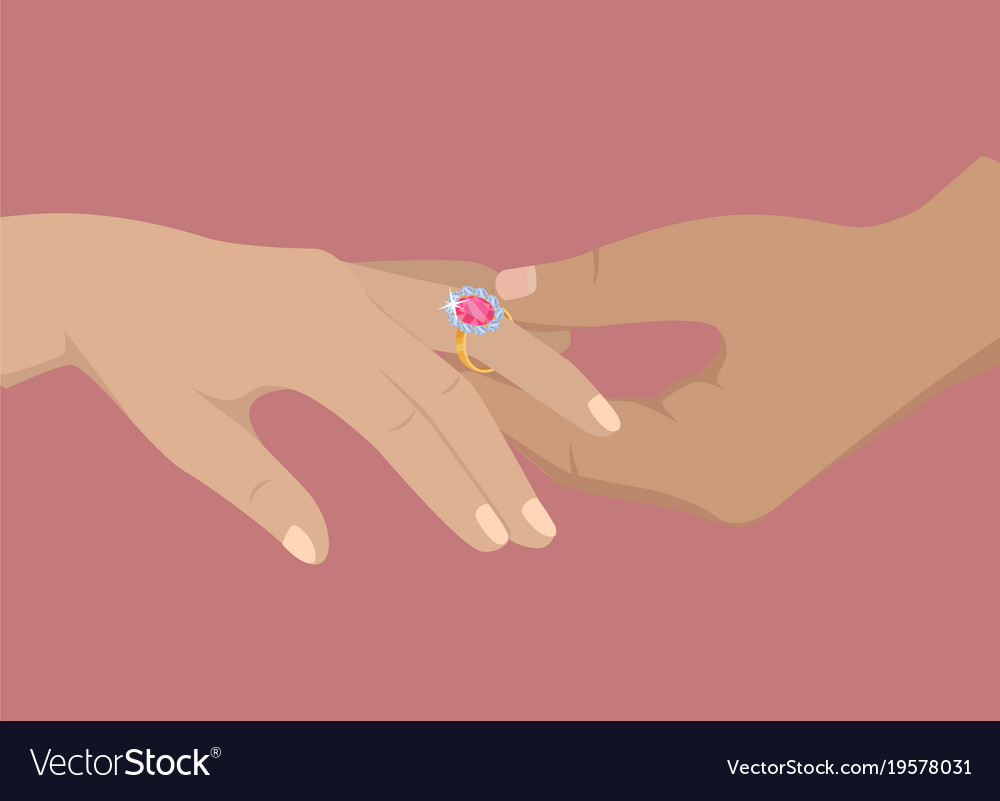 Happy moment of engagement isolated Royalty Free Vector