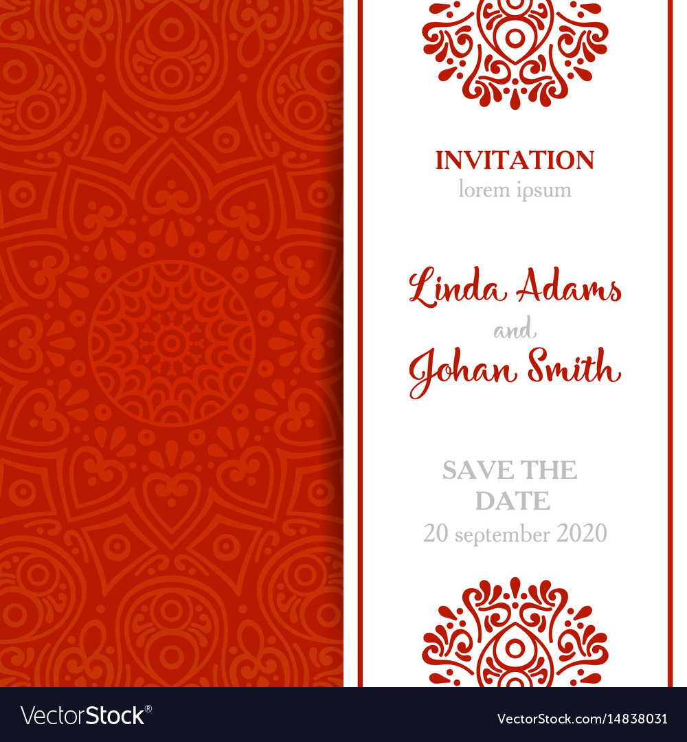 Luxury wedding invitation with mandala