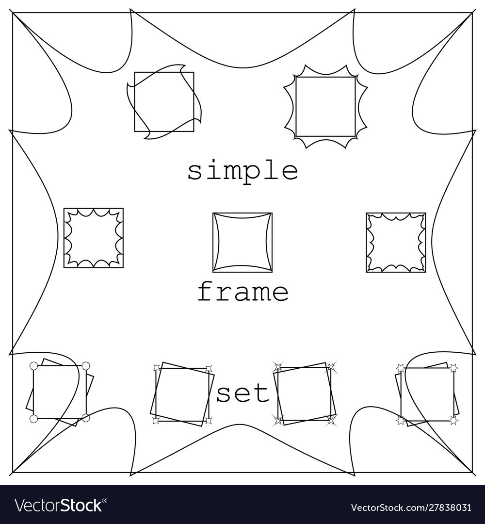 Mono line graphic design templates - frames vector image Mono line graphic design templates - frames