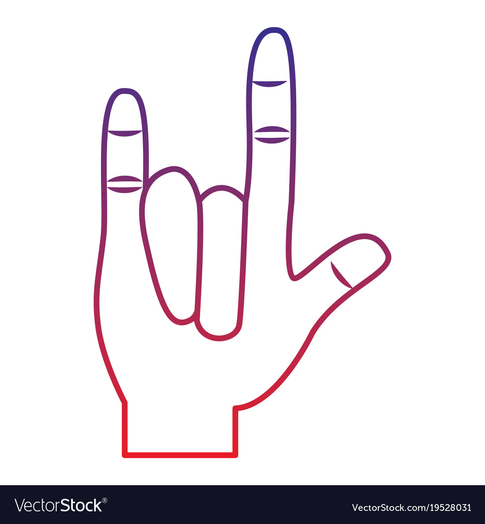 Rock and roll hand gesture icon image
