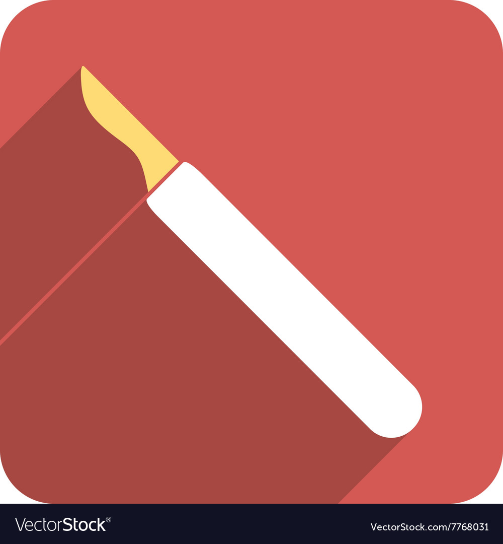 Scalpel flat rounded square icon with long shadow
