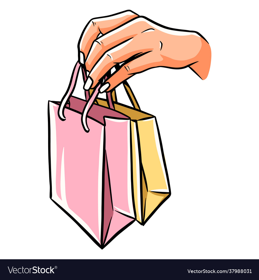 Shopping bags in hand black friday