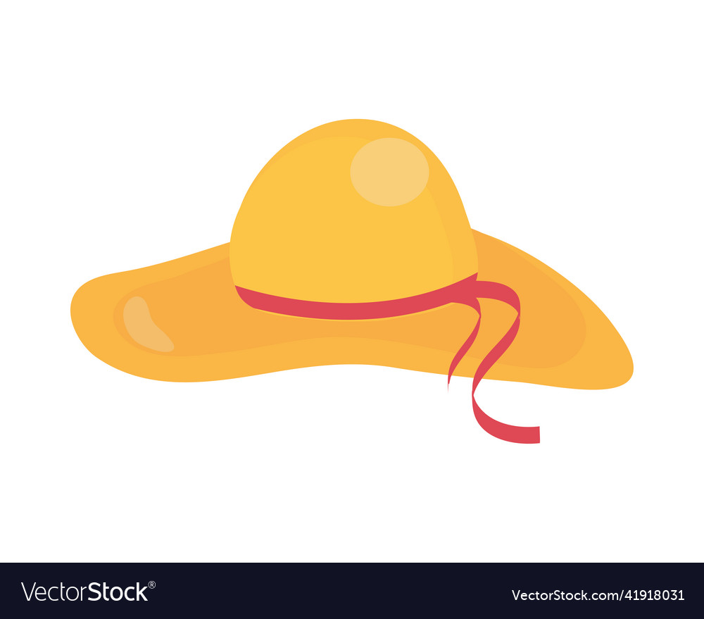 Straw female hat Royalty Free Vector Image - VectorStock