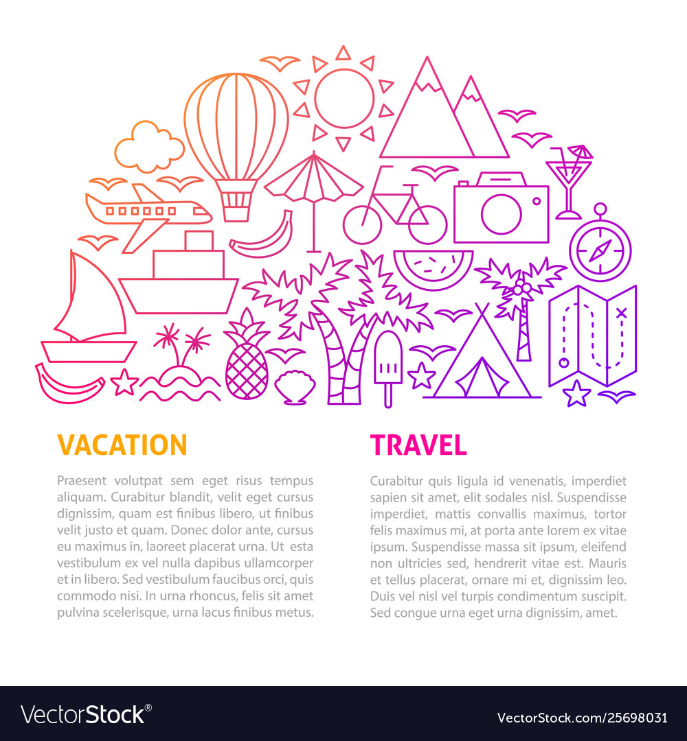 Vacation travel line template