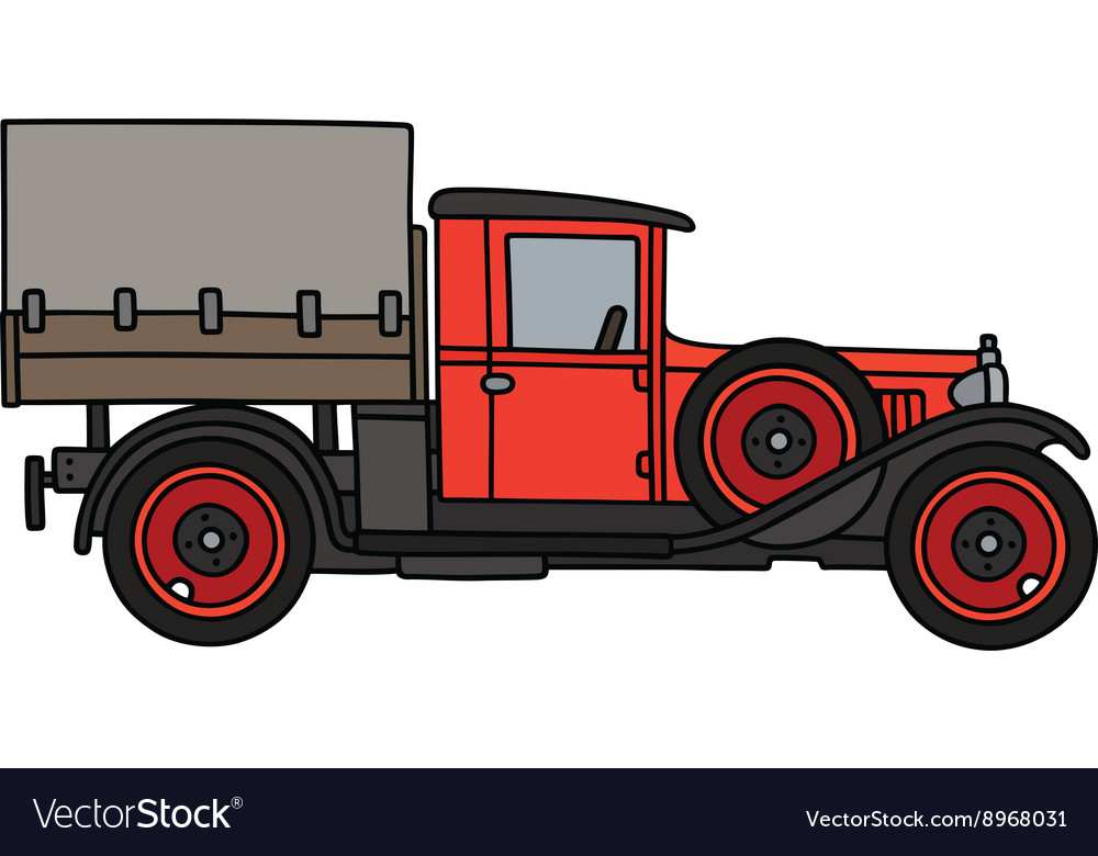 Vintage red truck Royalty Free Vector Image - VectorStock