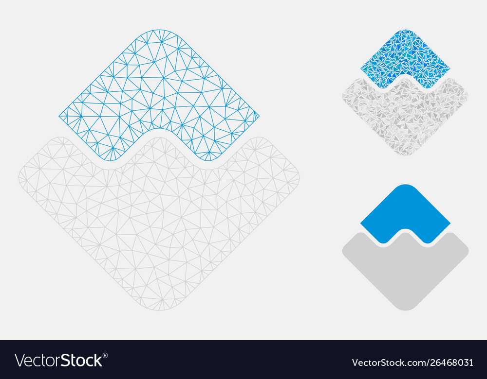 Waves currency mesh 2d model and triangle Vector Image Waves currency mesh 2d model and triangle