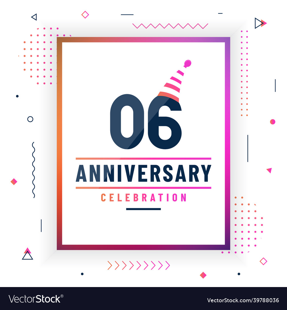 6-years-anniversary-greetings-card-anniversary-vector-image