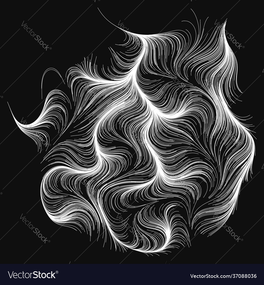 Abstract render random wavy curvy writhe lines vector image Abstract render random wavy curvy writhe lines