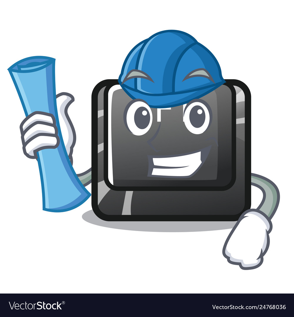 Architect button f1 in shape character