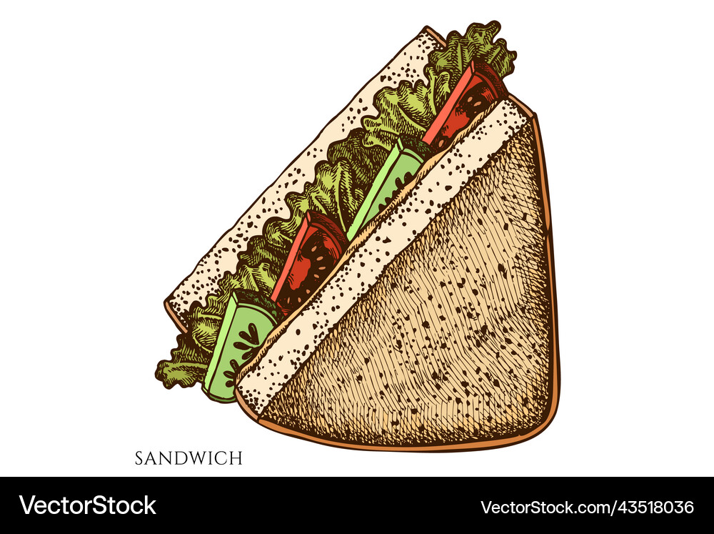 Breakfast hand drawn Royalty Free Vector Image