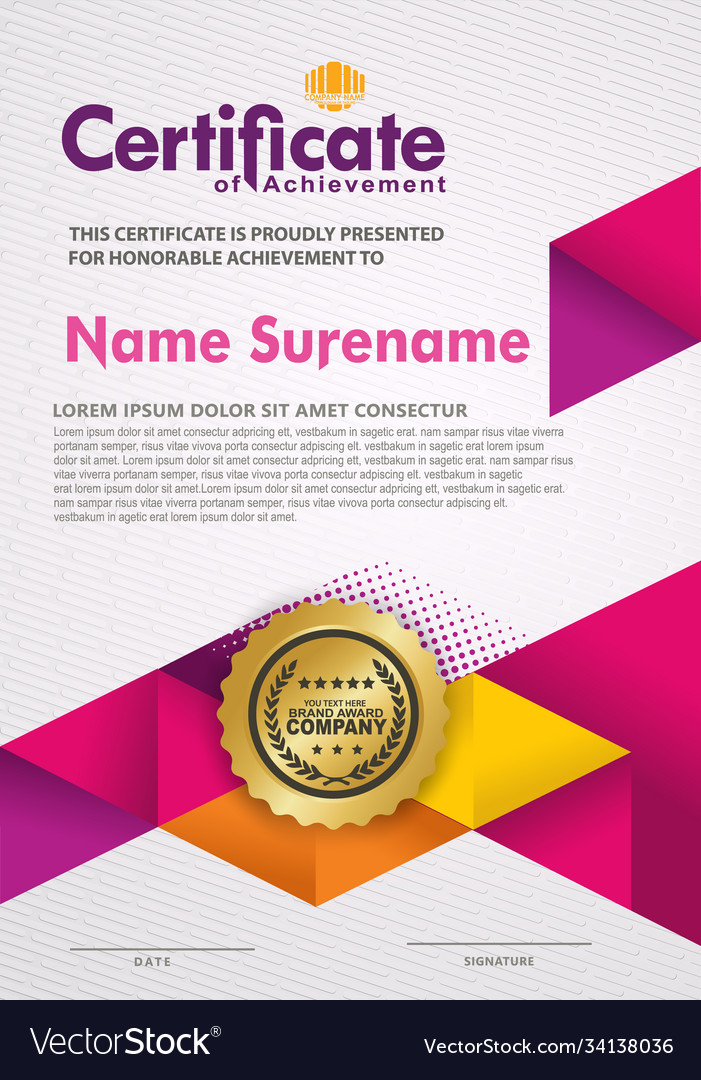 Certificate template with texture modern pattern