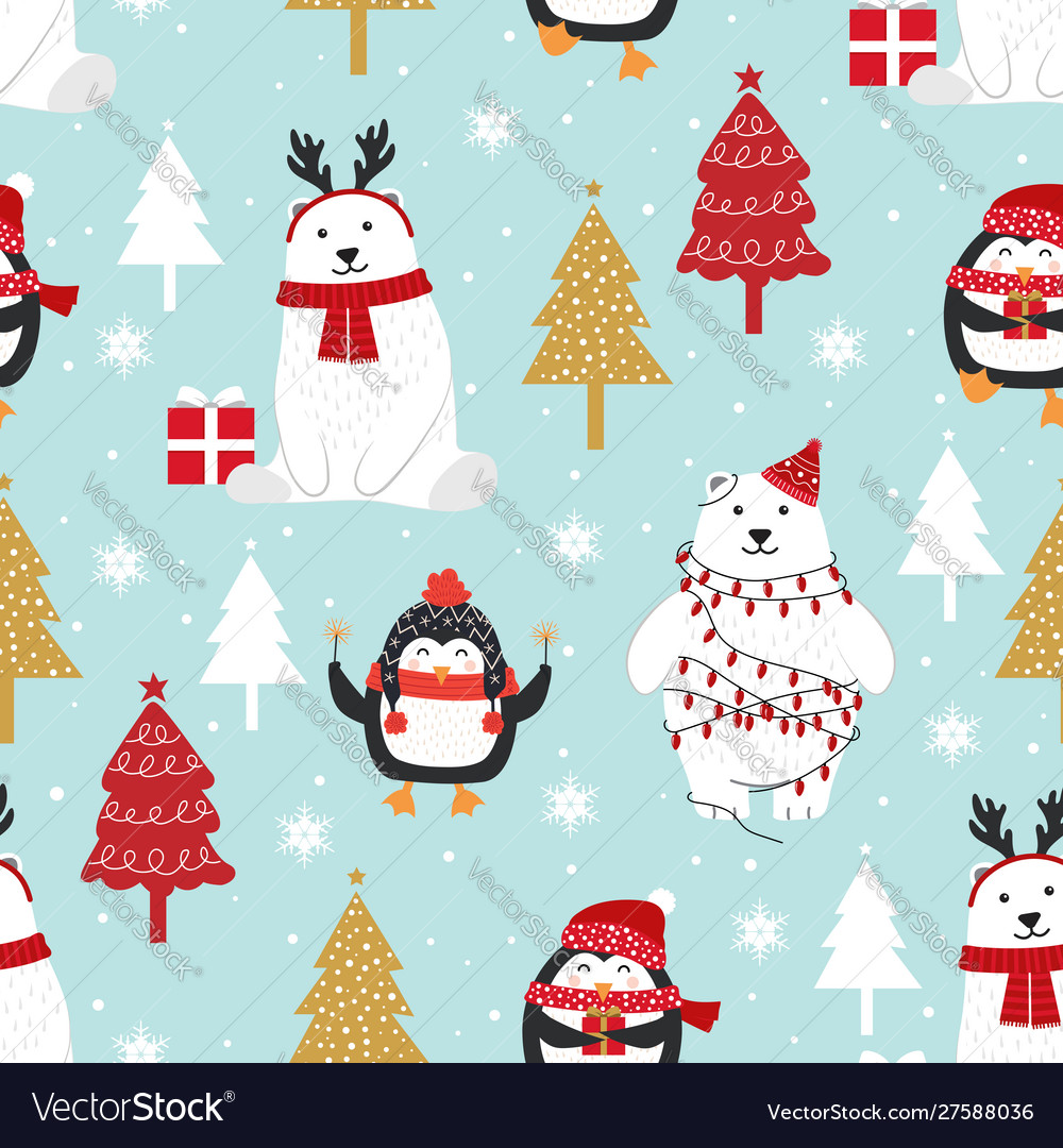 Christmas Polar Bear Pattern