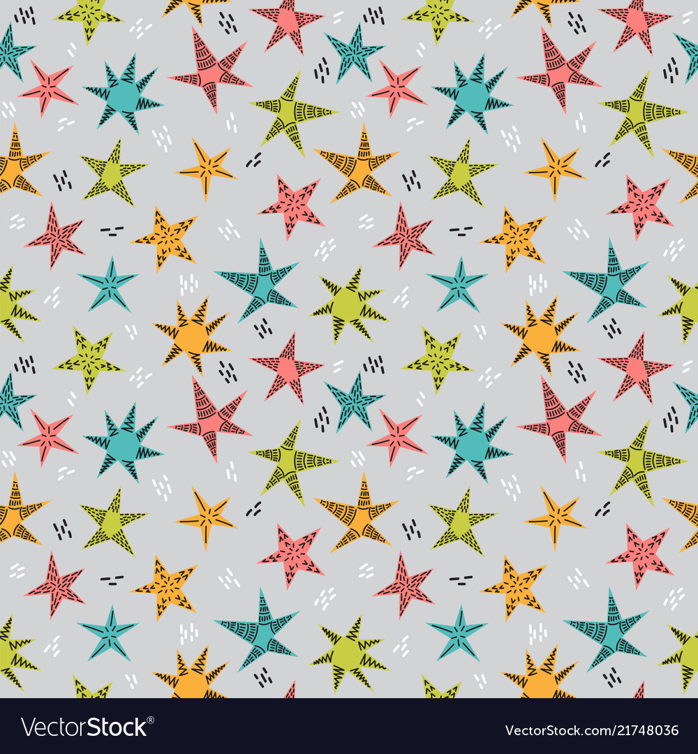 Cute tribal seamless pattern with hand drawn Vector Image