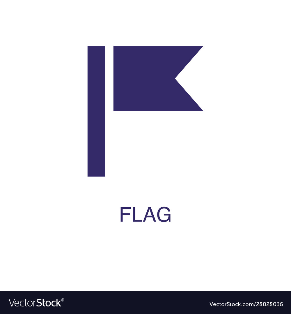 Flag element in flat simple style on white