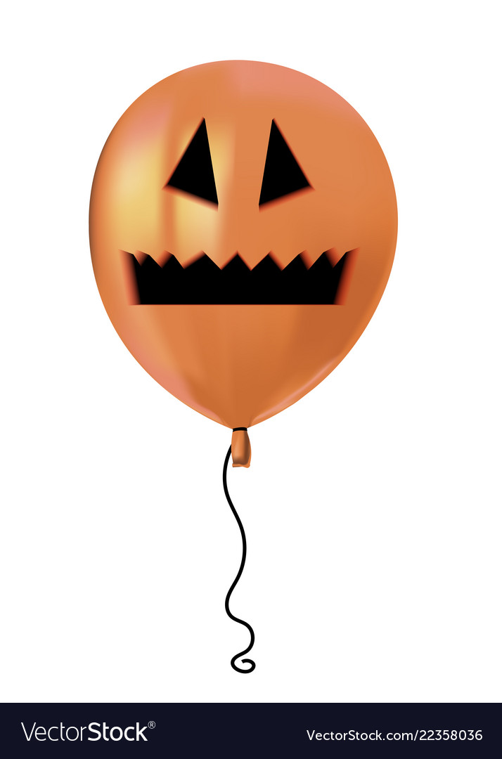 Orange Balloon Drawing Scared Face On Stock Photo 1519105115