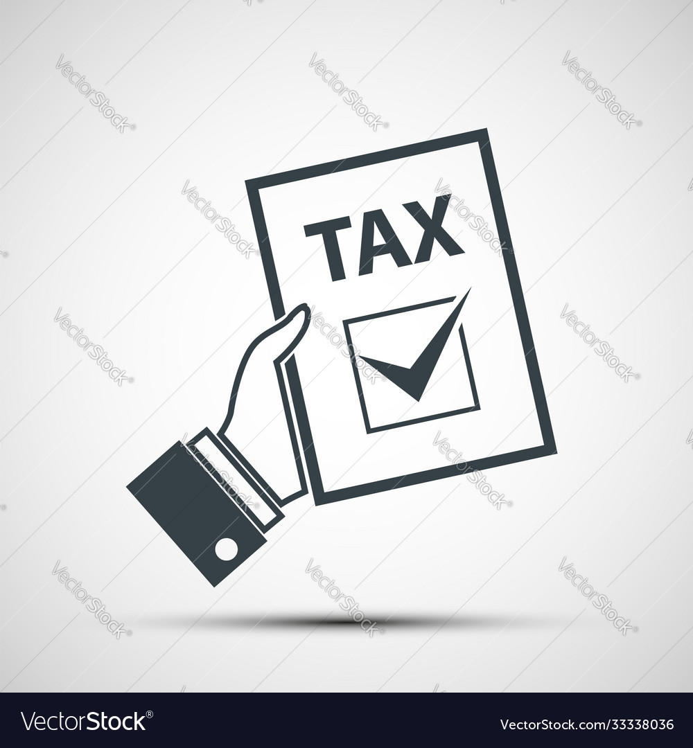 Icon human hand holding tax declaration Royalty Free Vector