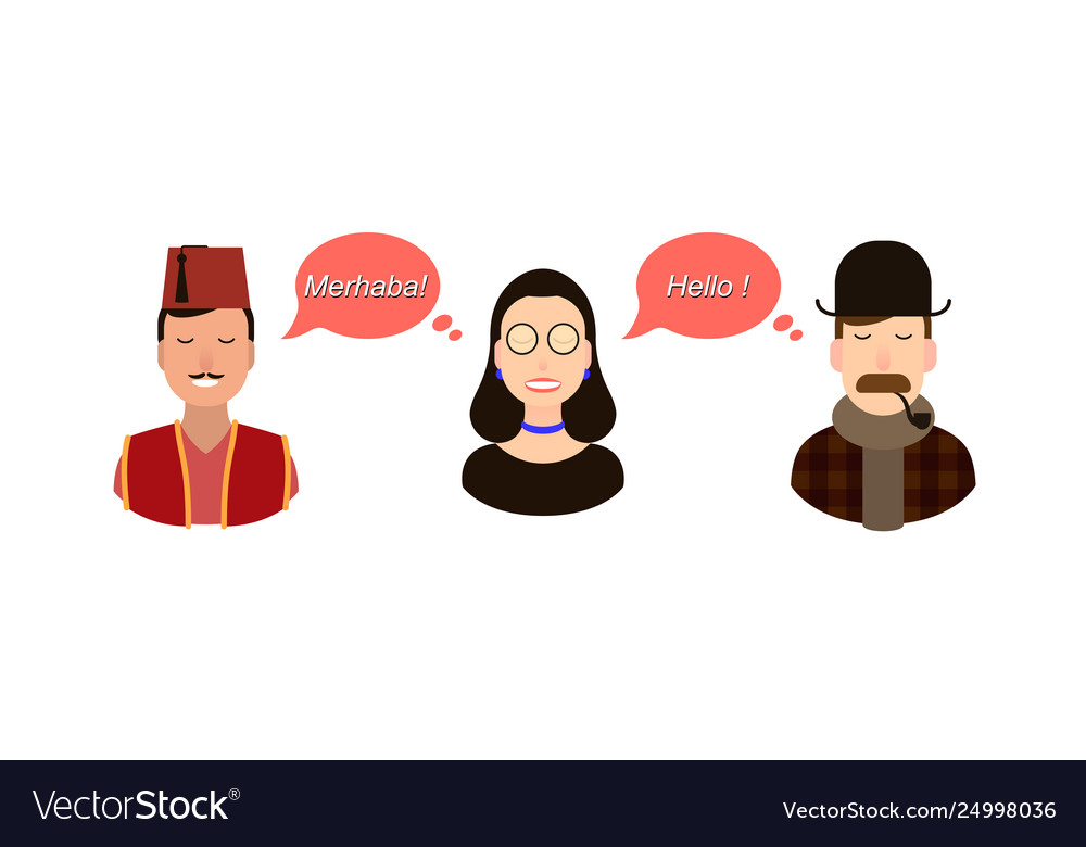 Modern design for foreign language course classes vector image Modern design for foreign language course classes