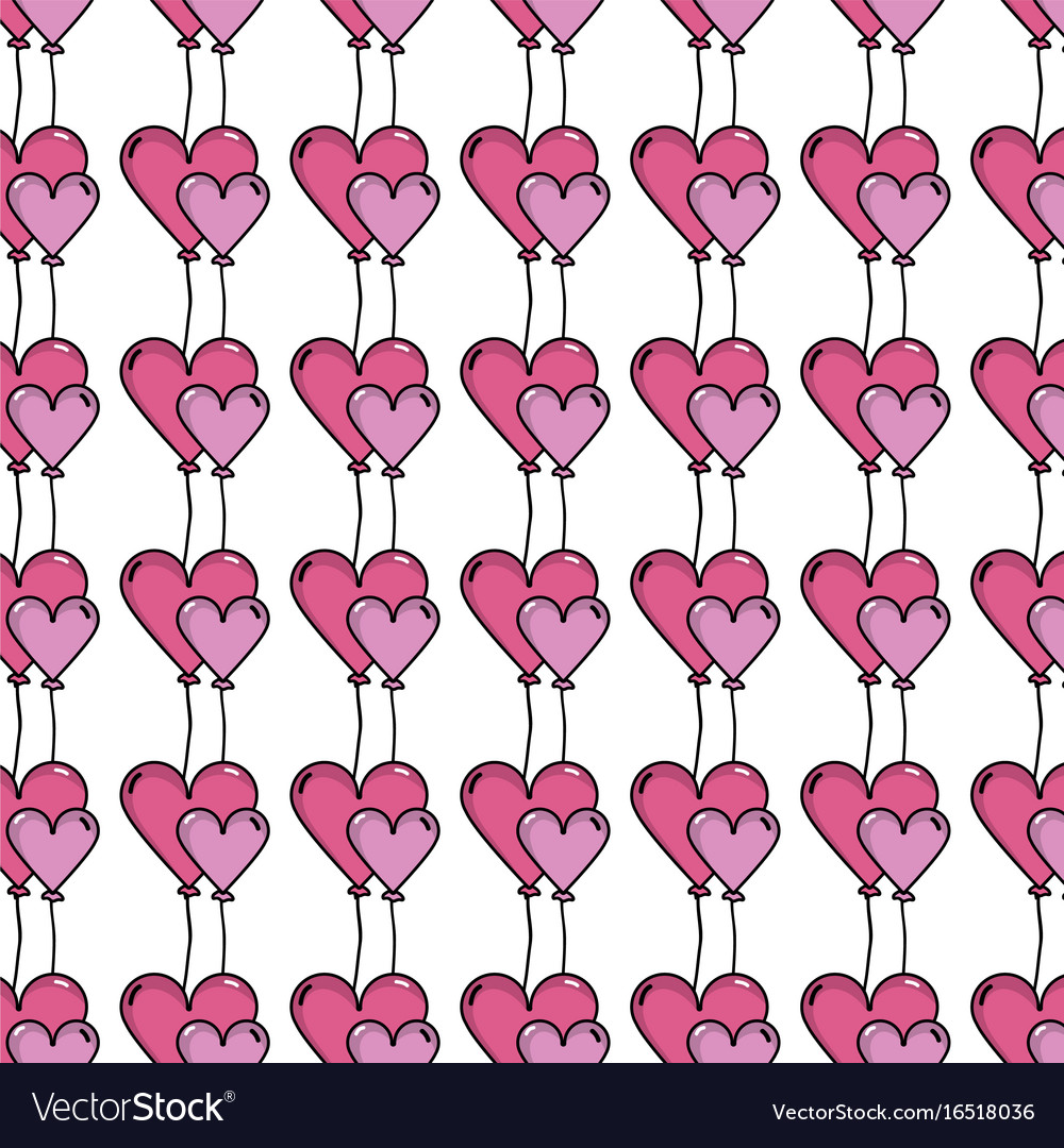 Nice heart balloon decoration background design