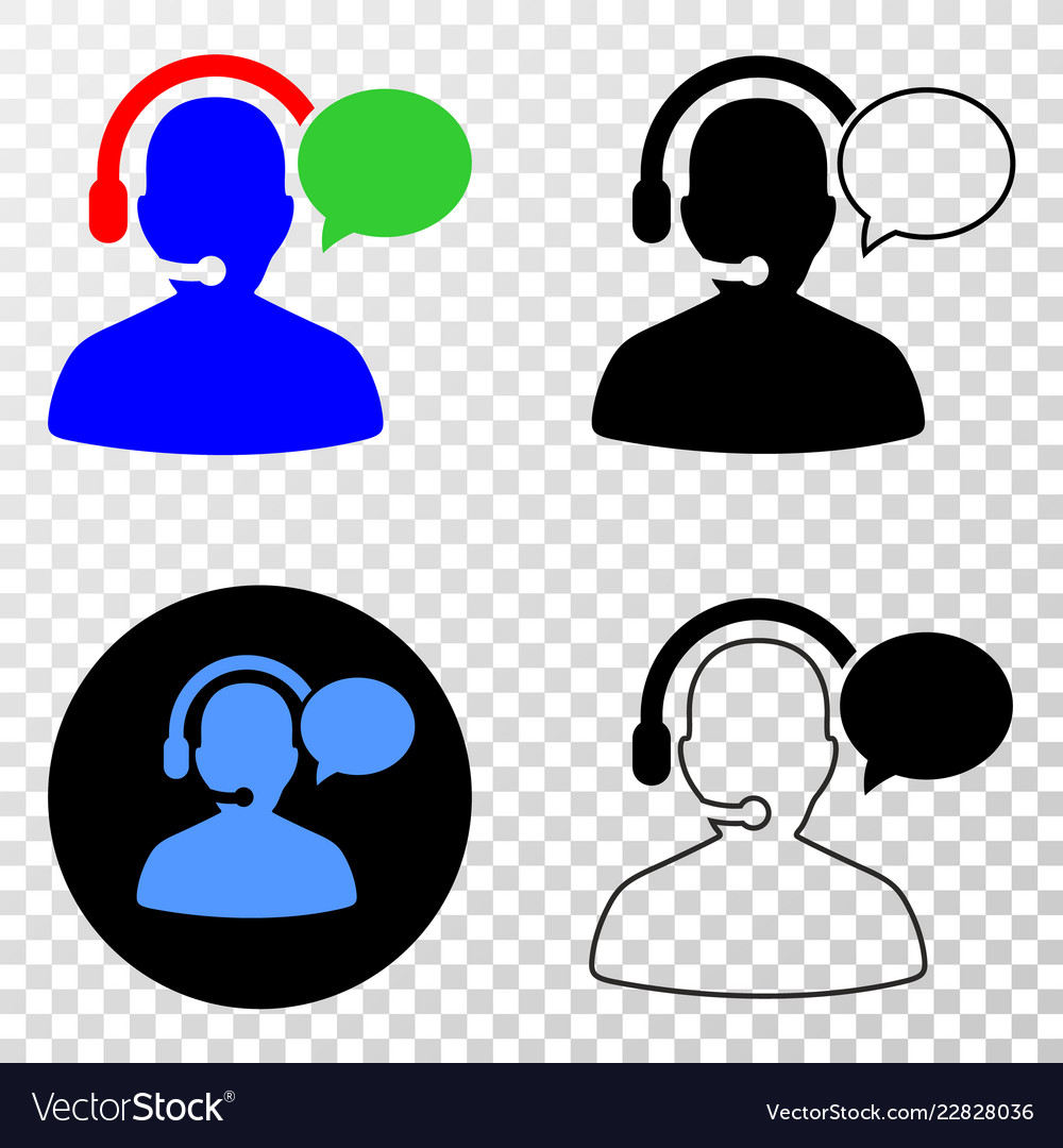 Operator message eps icon with contour vector image Operator message eps icon with contour