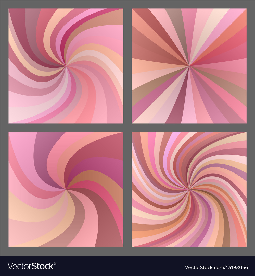 Rosa Spirale und Starburst Hintergrund-Design-Set