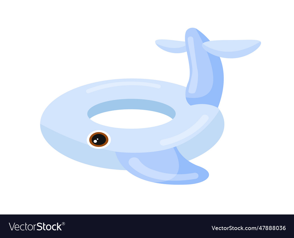 Rubber blue whale swimming round concept