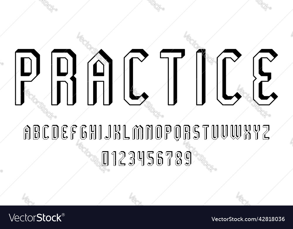 Set of alphabets font letters and numbers vector image Set of alphabets font letters and numbers
