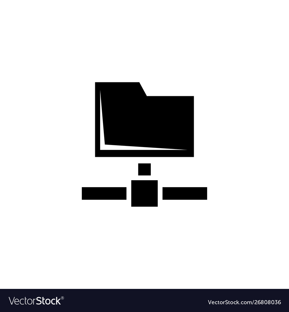 Shared folder data network flat icon vector image Shared folder data network flat icon