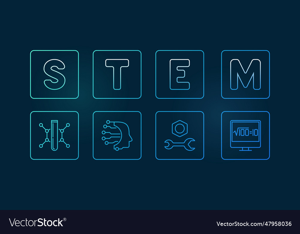 Stem science technology engineering and math vector image Stem science technology engineering and math