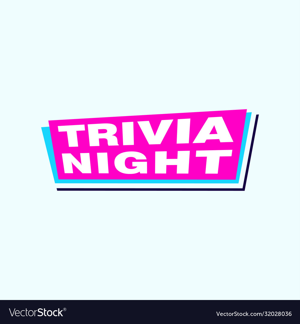 Trivia night labels banners ribbon design Vector Image