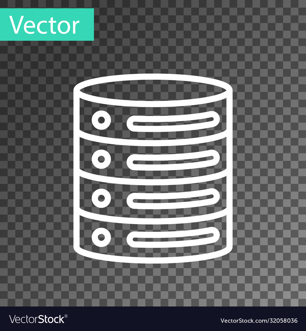 White line server data web hosting icon isolated vector image White line server data web hosting icon isolated