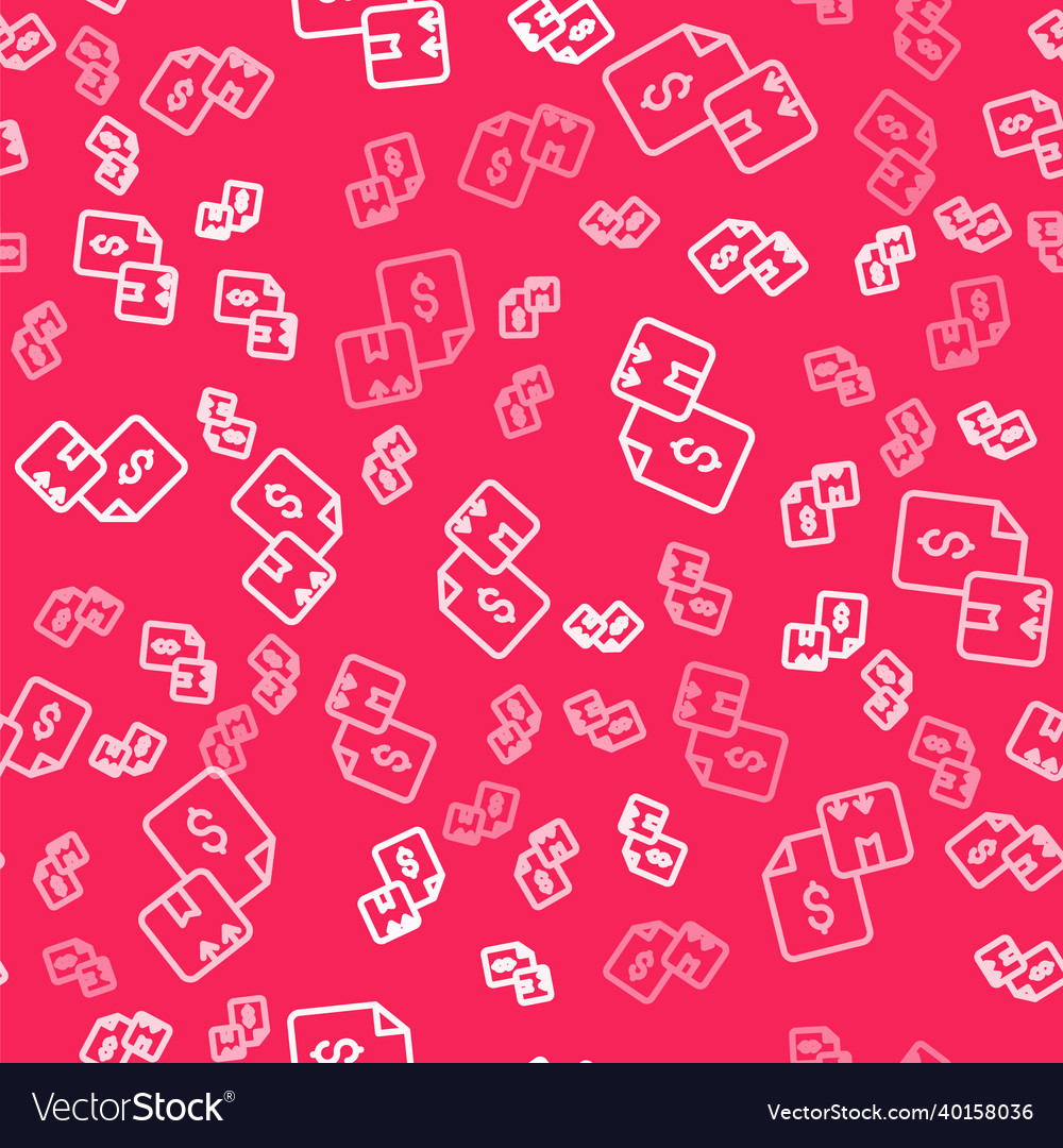 White line waybill icon isolated seamless pattern