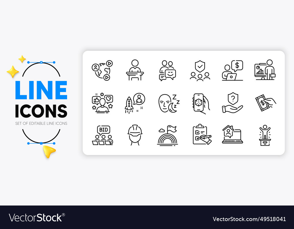 3d app winner podium and teacher line icons Vector Image 3d app winner podium and teacher line icons