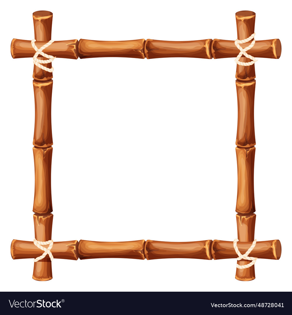 Bamboo frame from sticks and rope in cartoon style