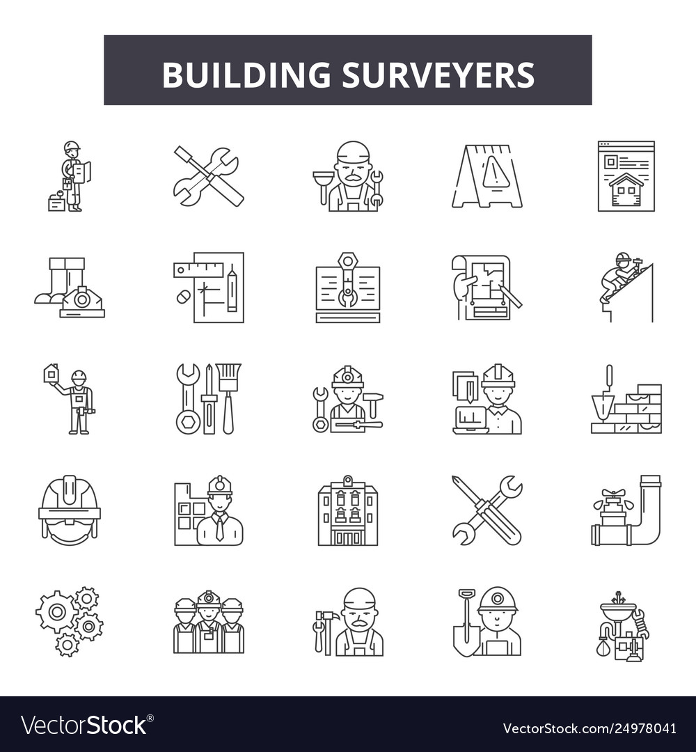Building Surveyor Line Icons