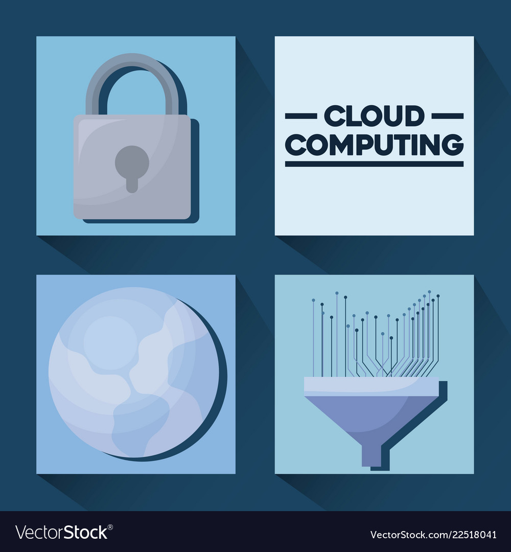 Cloud computing design Vector Image Cloud computing design