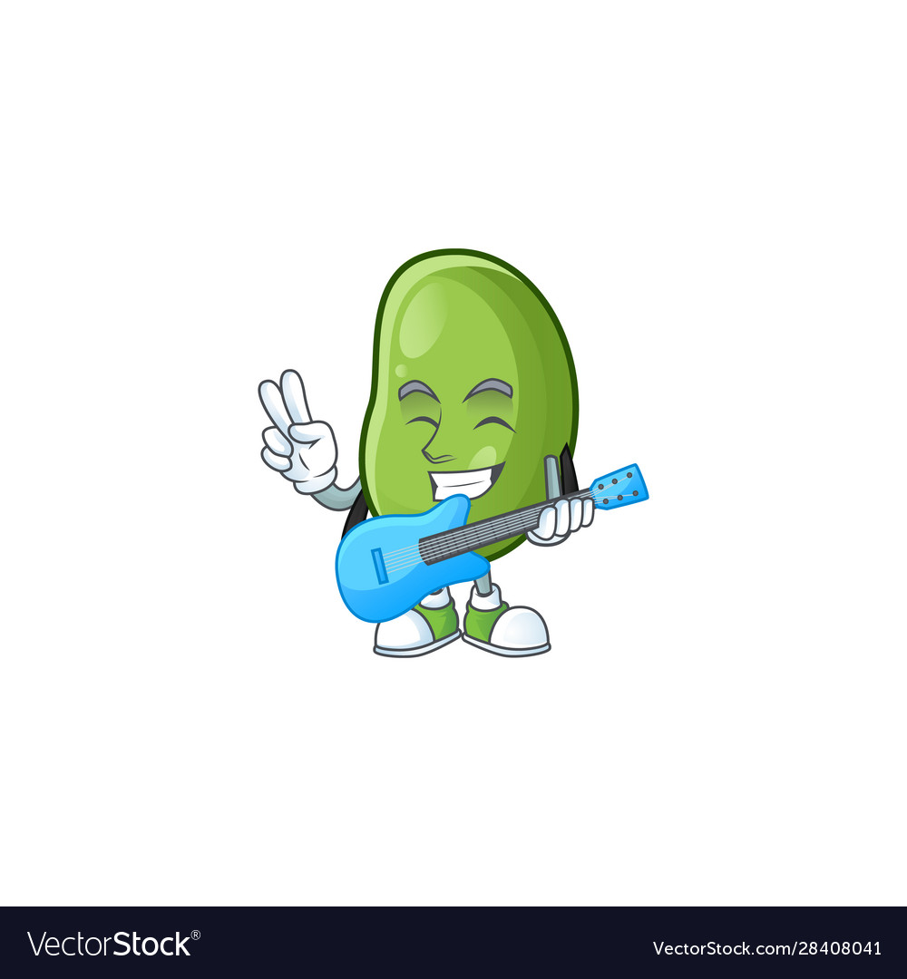 Cute and cool green beans cartoon character