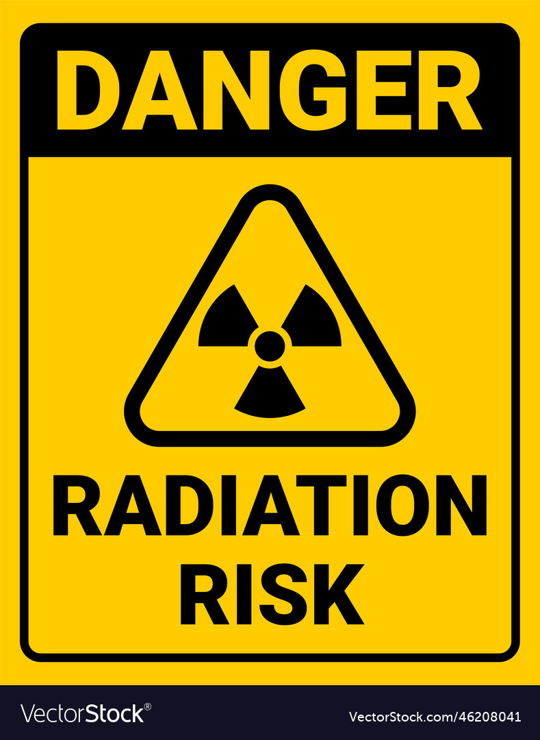 Danger radiation risk sign Royalty Free Vector Image