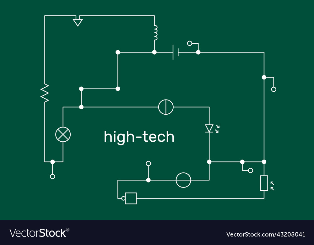 Electronic circuit scheme technology concept vector image Electronic circuit scheme technology concept
