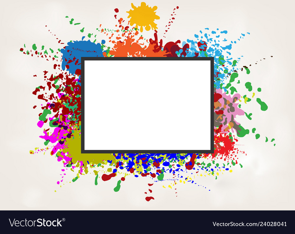 Frame on splash color Royalty Free Vector Image