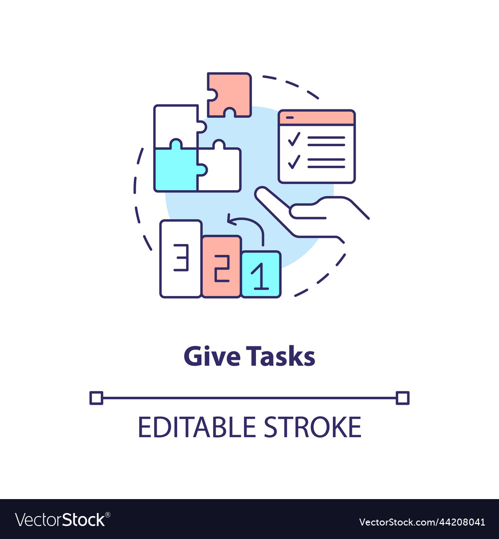Give tasks concept icon Vector Image Give tasks concept icon